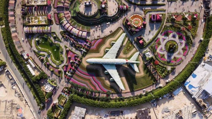Dubai Miracle Garden Aerial View