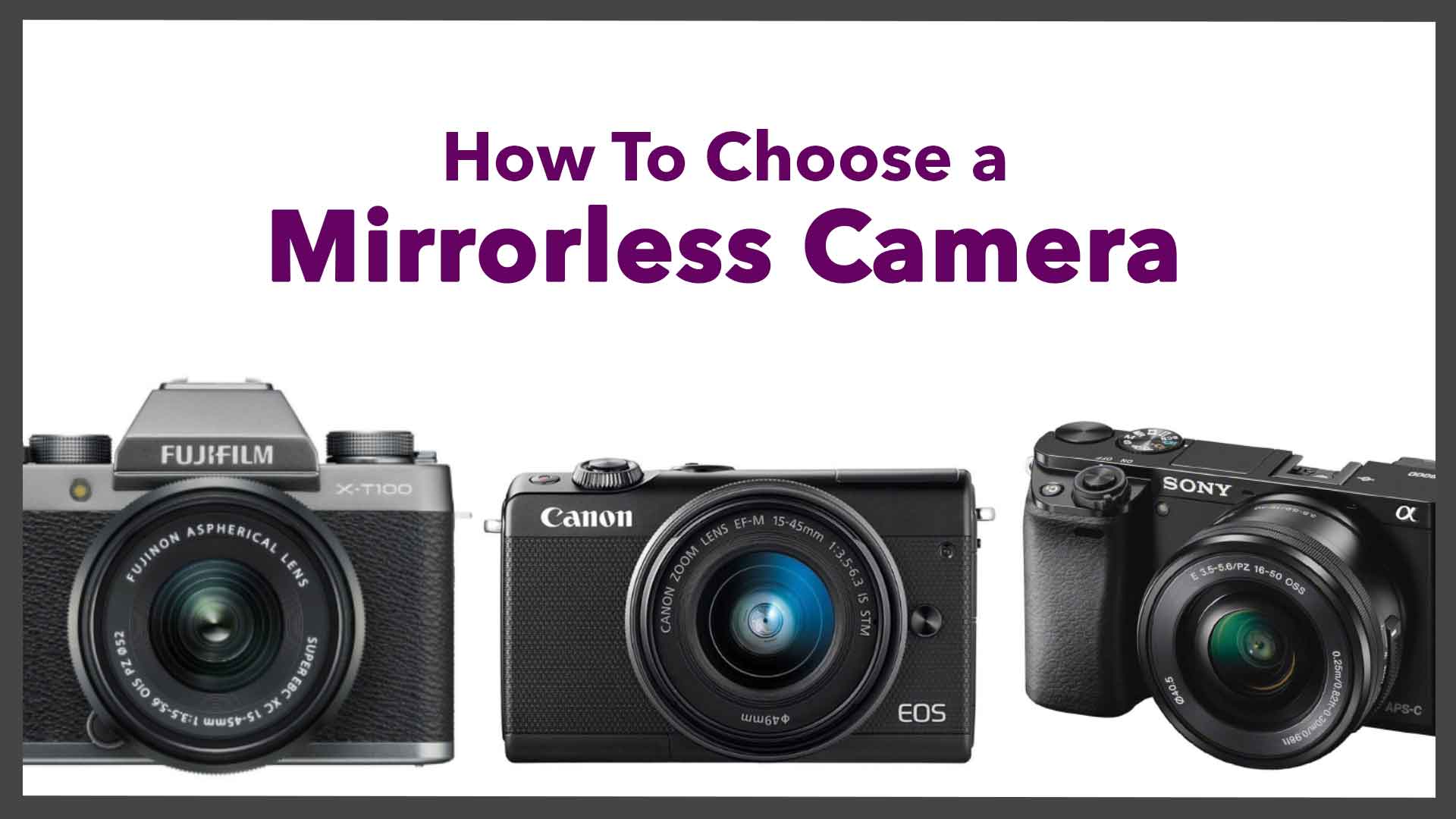 How to Choose Mirrorless Camera